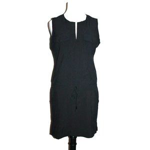Lole Sleeveless Dress Women's Sz Small S V-Neck Elastic DrawstringWaist Black